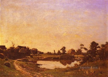 牧草地の真昼 バルビゾンの風景 アンリ・ジョゼフ・ハルピニー Oil Paintings